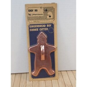 Vintage Flambeau Easy Do Gingerbread Boy Cookie Cutter Copper Tone New Old Stock